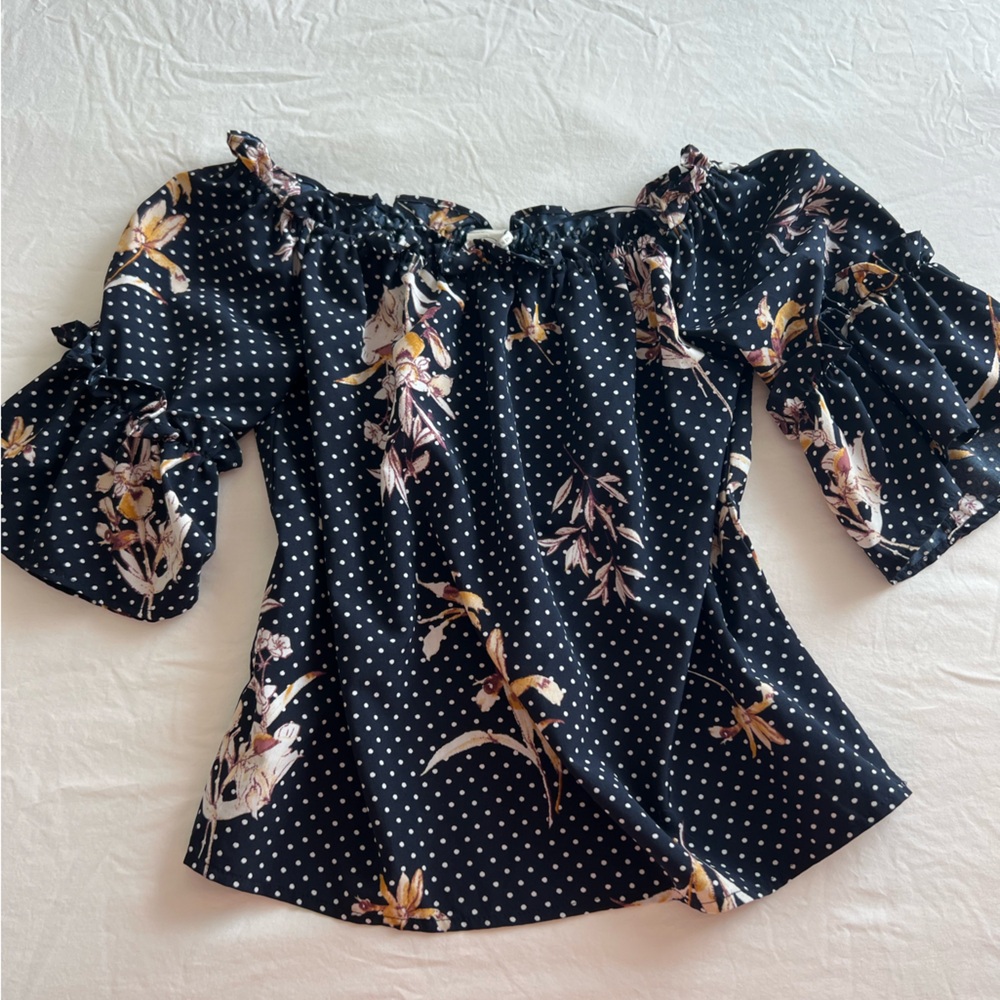 Lily Flowers Off the Shoulder Blouse